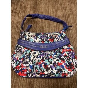 Elle Floral Hobo Bag Purse Shoulder Bag Designer Print Colorful NWOT